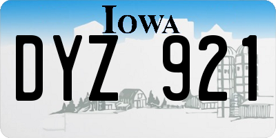 IA license plate DYZ921