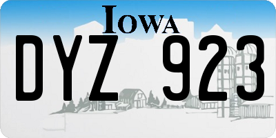 IA license plate DYZ923