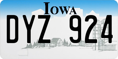 IA license plate DYZ924