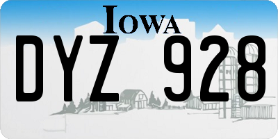 IA license plate DYZ928