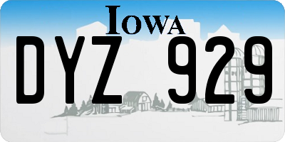 IA license plate DYZ929