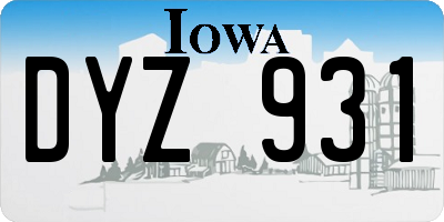 IA license plate DYZ931