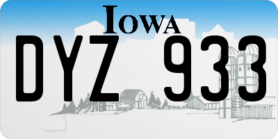 IA license plate DYZ933