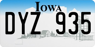 IA license plate DYZ935