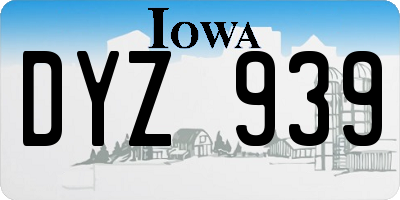 IA license plate DYZ939