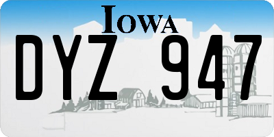 IA license plate DYZ947