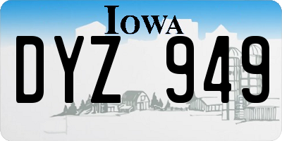 IA license plate DYZ949