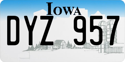IA license plate DYZ957