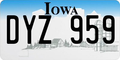 IA license plate DYZ959