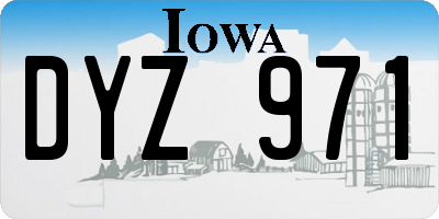 IA license plate DYZ971