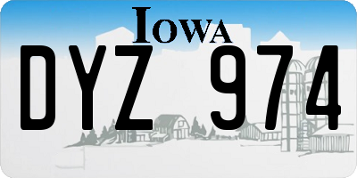 IA license plate DYZ974