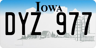 IA license plate DYZ977