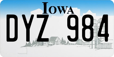 IA license plate DYZ984