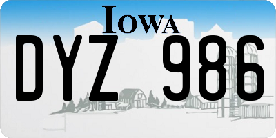 IA license plate DYZ986