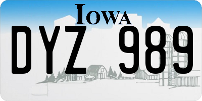 IA license plate DYZ989