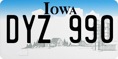 IA license plate DYZ990