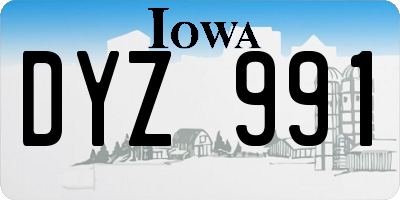 IA license plate DYZ991