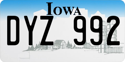 IA license plate DYZ992