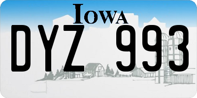 IA license plate DYZ993