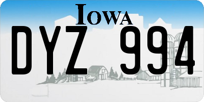 IA license plate DYZ994