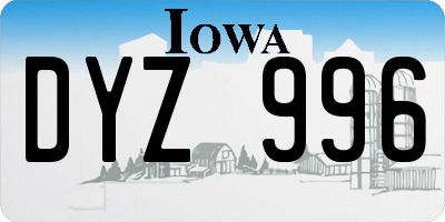 IA license plate DYZ996