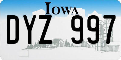 IA license plate DYZ997