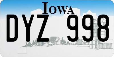 IA license plate DYZ998