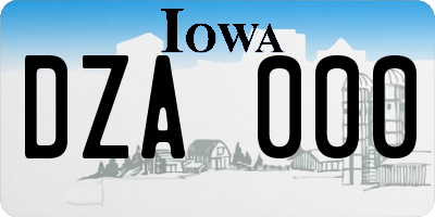 IA license plate DZA000