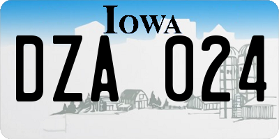 IA license plate DZA024