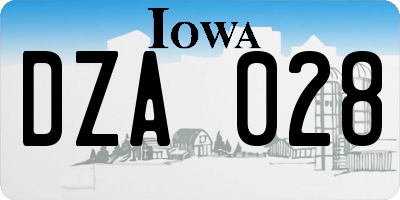 IA license plate DZA028