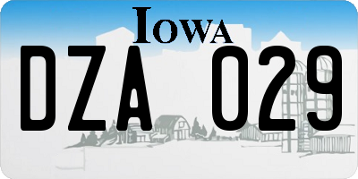 IA license plate DZA029