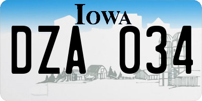 IA license plate DZA034