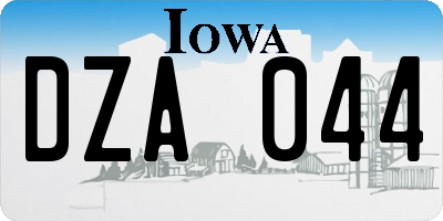 IA license plate DZA044