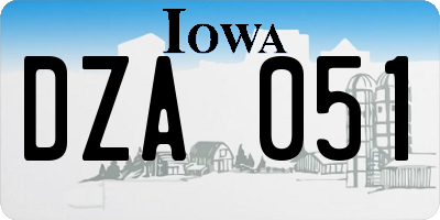 IA license plate DZA051