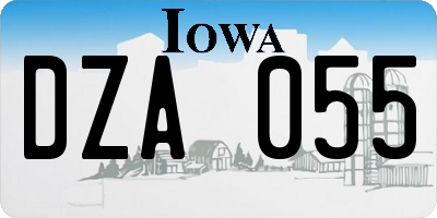 IA license plate DZA055