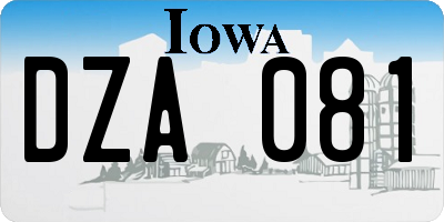 IA license plate DZA081