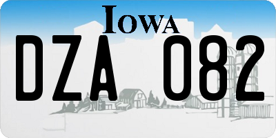 IA license plate DZA082