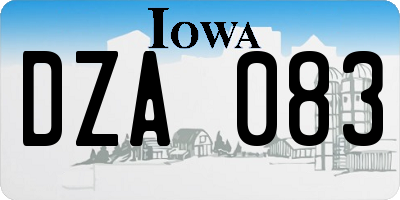 IA license plate DZA083