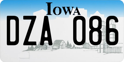 IA license plate DZA086
