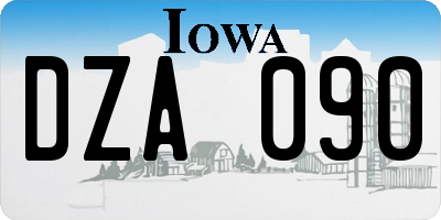 IA license plate DZA090