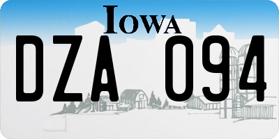 IA license plate DZA094