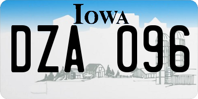 IA license plate DZA096