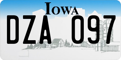 IA license plate DZA097
