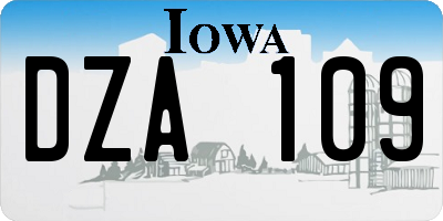 IA license plate DZA109