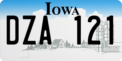 IA license plate DZA121