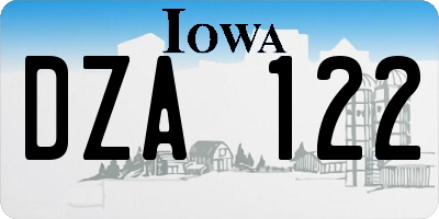 IA license plate DZA122