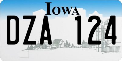 IA license plate DZA124