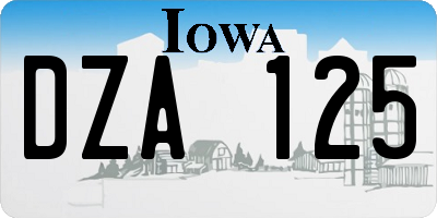 IA license plate DZA125