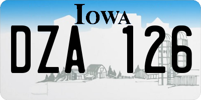 IA license plate DZA126