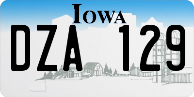 IA license plate DZA129